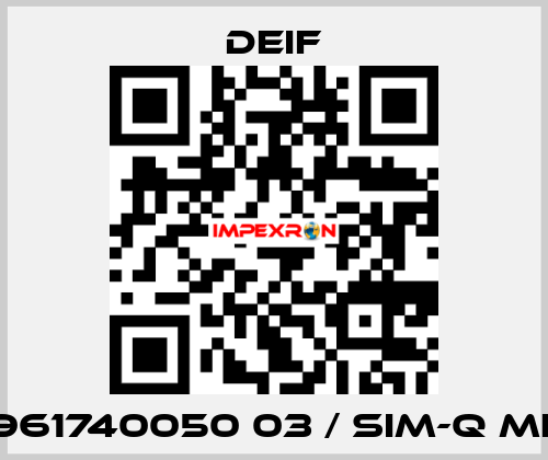 2961740050 03 / SIM-Q MKII Deif