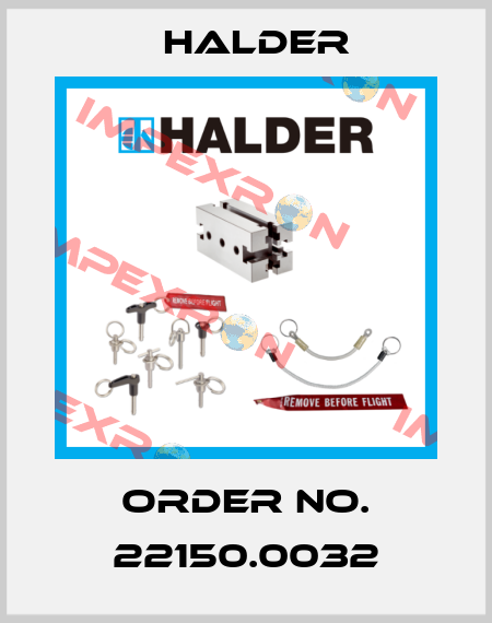 Order No. 22150.0032 Halder