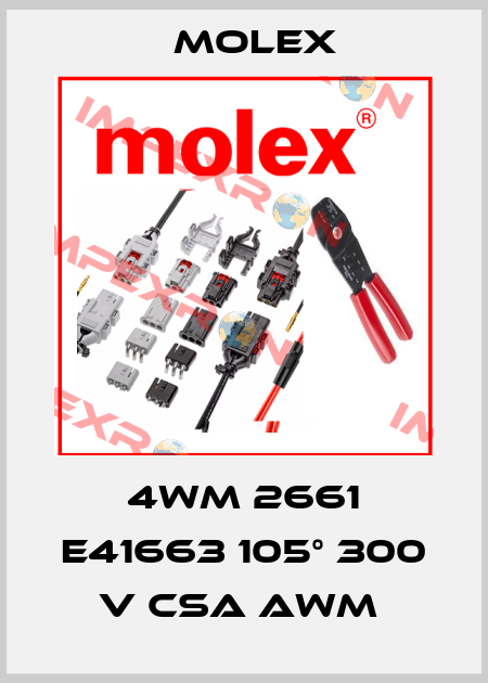 4WM 2661 E41663 105° 300 V CSA AWM  Molex