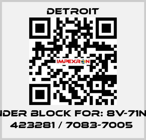 Cylinder Block For: 8V-71N, SVA 423281 / 7083-7005  Detroit