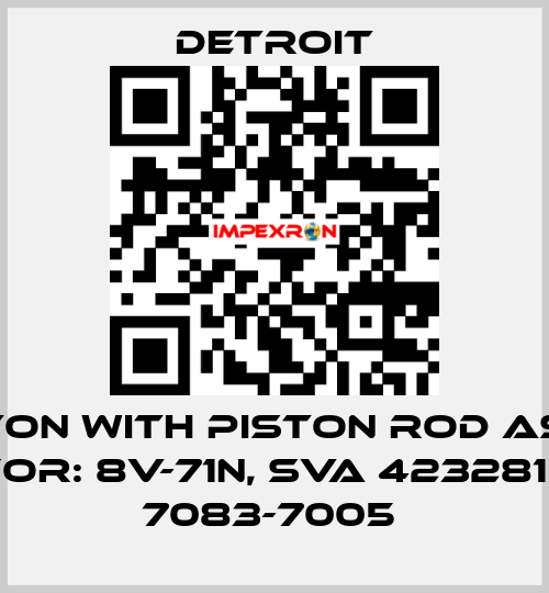 Piston with piston rod assy  For: 8V-71N, SVA 423281 / 7083-7005  Detroit