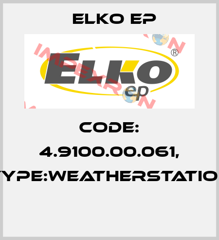 Code: 4.9100.00.061, Type:Weatherstation  Elko EP