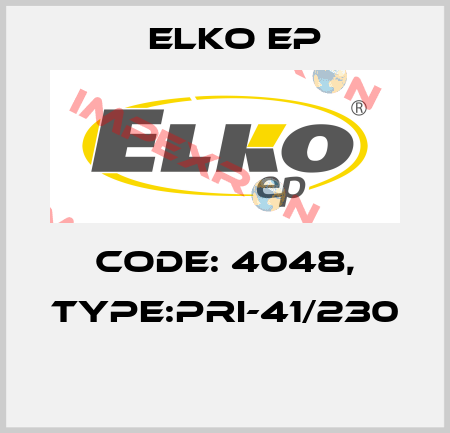 Code: 4048, Type:PRI-41/230  Elko EP