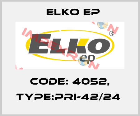 Code: 4052, Type:PRI-42/24  Elko EP