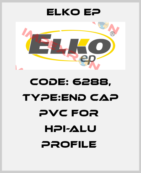 Code: 6288, Type:end cap PVC for  HPI-ALU profile  Elko EP