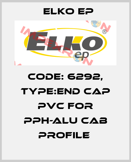 Code: 6292, Type:end cap PVC for PPH-ALU CAB profile  Elko EP