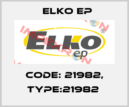 Code: 21982, Type:21982  Elko EP
