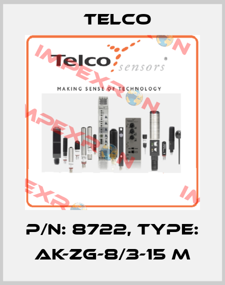 p/n: 8722, Type: AK-ZG-8/3-15 m Telco