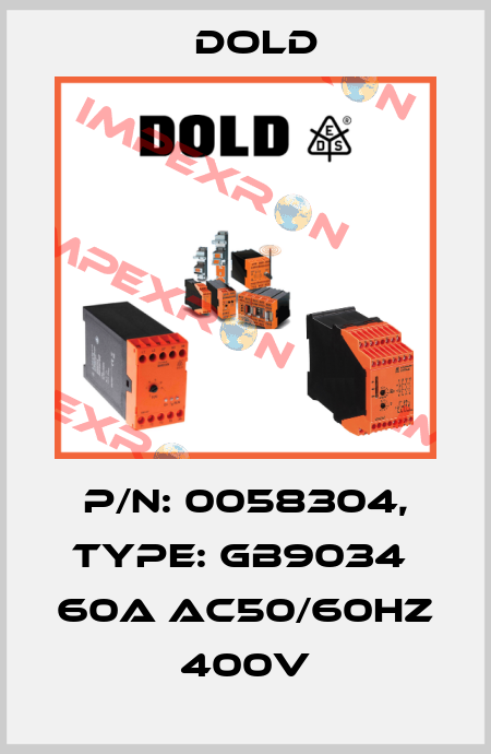 p/n: 0058304, Type: GB9034  60A AC50/60HZ 400V Dold