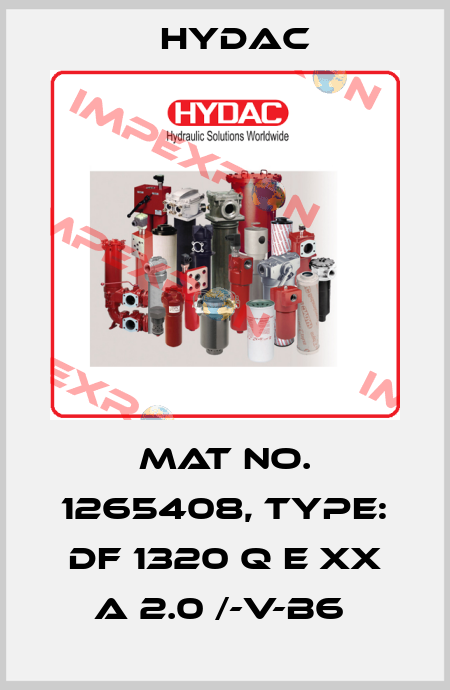Mat No. 1265408, Type: DF 1320 Q E XX A 2.0 /-V-B6  Hydac