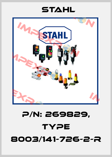 P/N: 269829, Type 8003/141-726-2-r Stahl