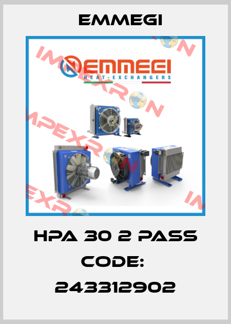 HPA 30 2 pass Code:  243312902 Emmegi