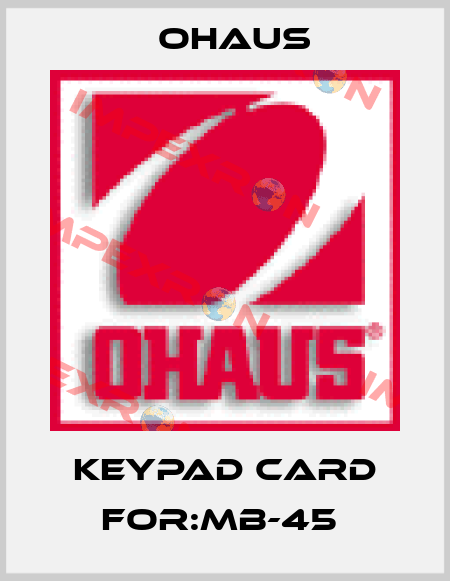 Keypad Card For:MB-45  Ohaus