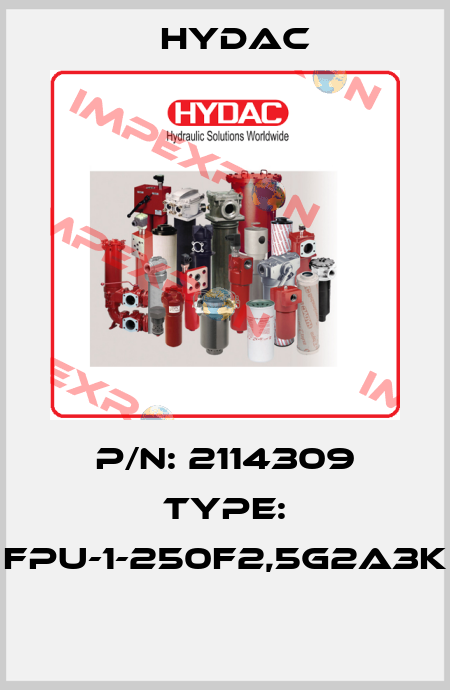 P/N: 2114309 Type: FPU-1-250F2,5G2A3K  Hydac