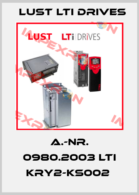A.-Nr. 0980.2003 LTI KRY2-KS002  LUST LTI Drives