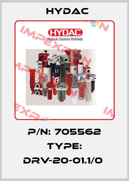 P/N: 705562 Type: DRV-20-01.1/0  Hydac