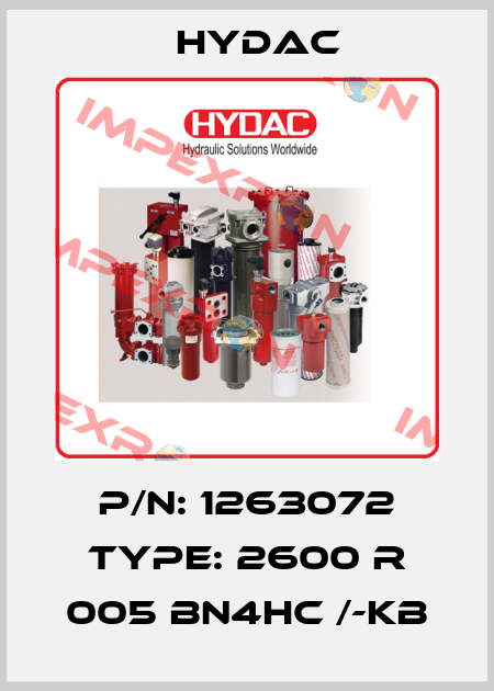 P/N: 1263072 Type: 2600 R 005 BN4HC /-KB Hydac