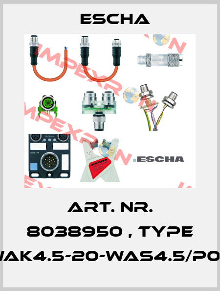 Art. Nr. 8038950 , type WAK4.5-20-WAS4.5/P00 Escha