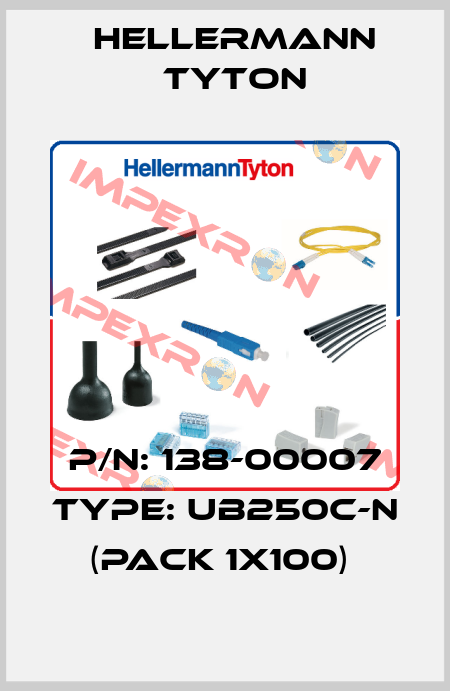 P/N: 138-00007 Type: UB250C-N (pack 1x100)  Hellermann Tyton