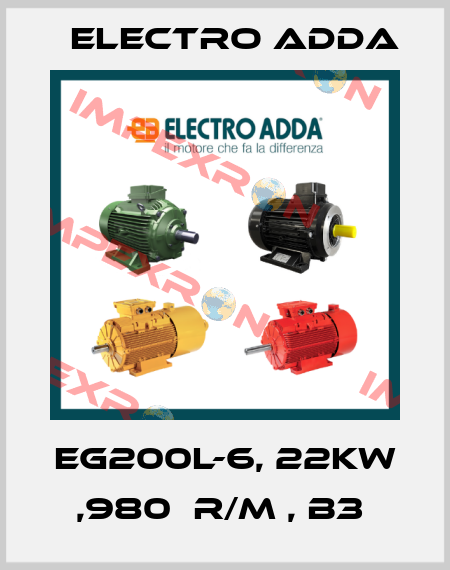 EG200L-6, 22KW ,980  R/M , B3  Electro Adda