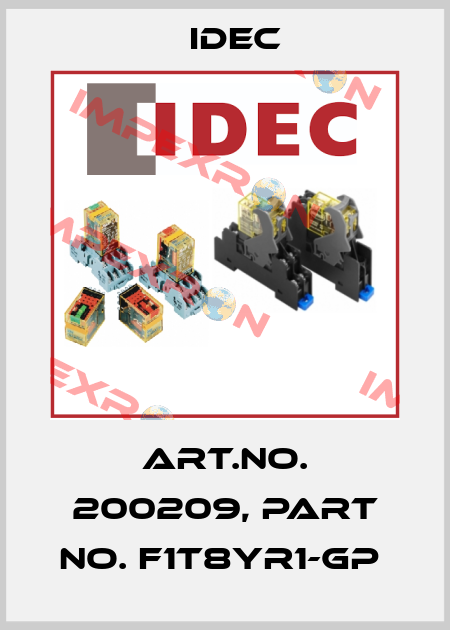 Art.No. 200209, Part No. F1T8YR1-GP  Idec