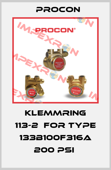 Klemmring 113-2  for Type 133B100F316A 200 PSI  Procon