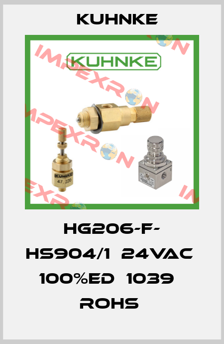 HG206-F- HS904/1  24VAC  100%ED  1039   ROHS  Kuhnke