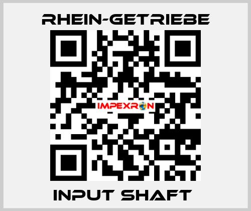 INPUT SHAFT  Rhein-Getriebe