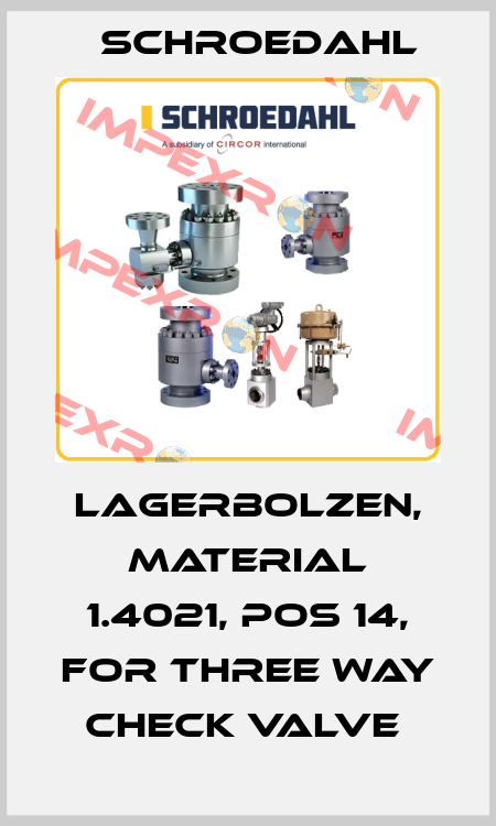 LAGERBOLZEN, MATERIAL 1.4021, POS 14, FOR THREE WAY CHECK VALVE  Schroedahl