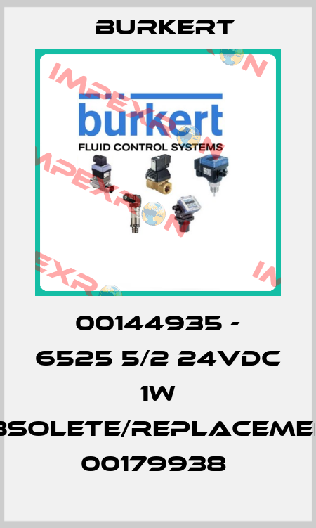00144935 - 6525 5/2 24VDC 1W obsolete/replacement 00179938  Burkert