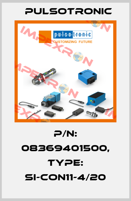 p/n: 08369401500, Type: SI-CON11-4/20 Pulsotronic