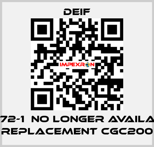 KSE 72-1  no longer available, replacement CGC200 Deif