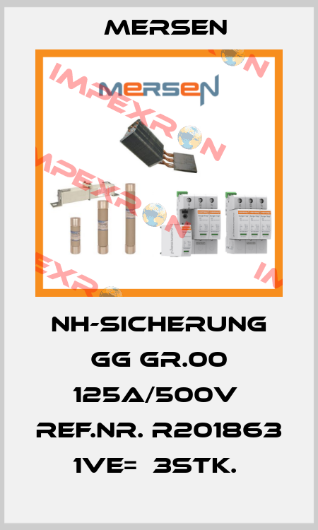 NH-Sicherung gG Gr.00 125A/500V  Ref.Nr. R201863  1VE=  3Stk.  Mersen
