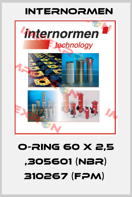 O-RING 60 X 2,5 ,305601 (NBR) 310267 (FPM)  Internormen