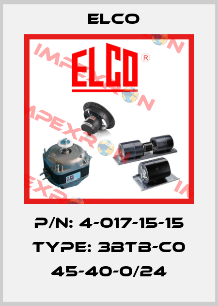 P/N: 4-017-15-15 Type: 3BTB-C0 45-40-0/24 Elco