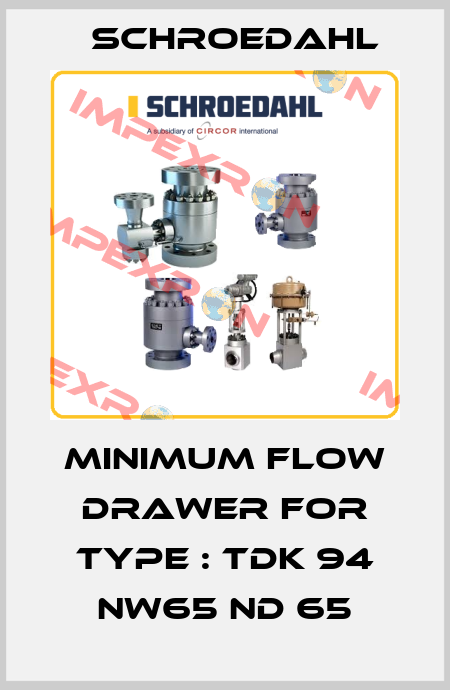 minimum flow drawer for Type : TDK 94 NW65 ND 65 Schroedahl