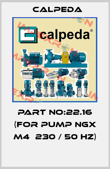 PART NO:22.16 (FOR PUMP NGX M4  230 / 50 HZ)  Calpeda