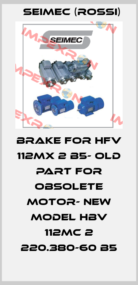 Brake for HFV 112MX 2 B5- old part for obsolete motor- new model HBV 112MC 2 220.380-60 B5 Seimec (Rossi)