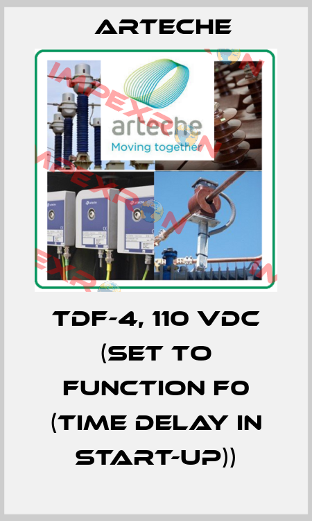 TDF-4, 110 VDC (set to function F0 (time delay in start-up)) Arteche