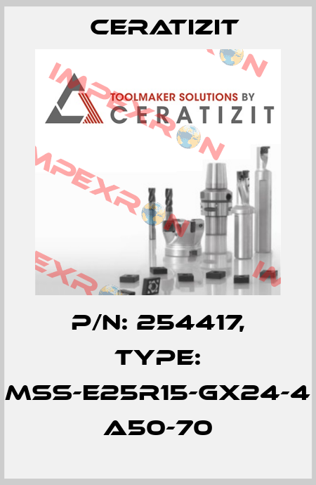 P/N: 254417, Type: MSS-E25R15-GX24-4 A50-70 Ceratizit