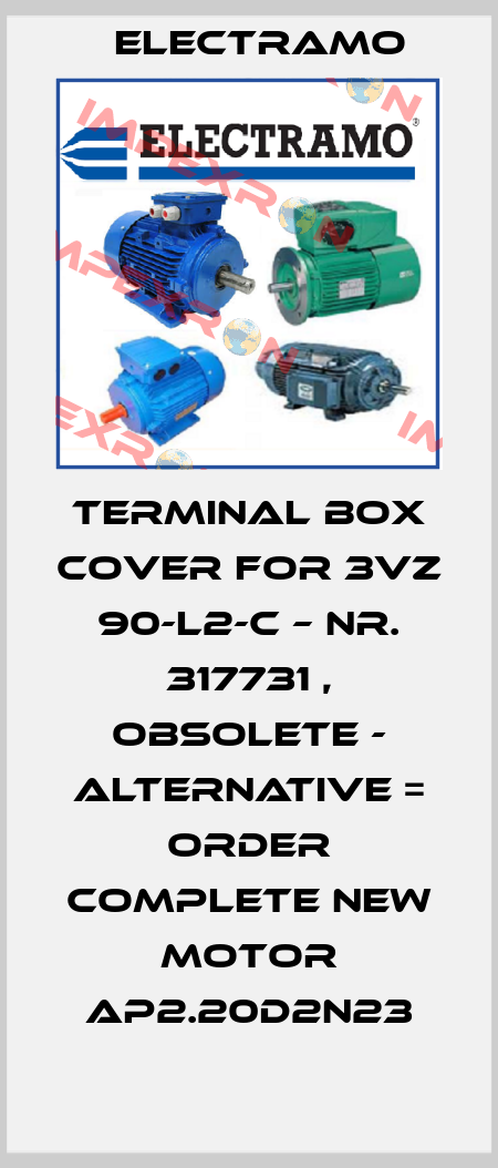 Terminal box cover for 3VZ 90-L2-C – Nr. 317731 , obsolete - alternative = order complete new motor AP2.20D2N23 Electramo
