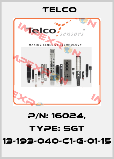 p/n: 16024, Type: SGT 13-193-040-C1-G-01-15 Telco