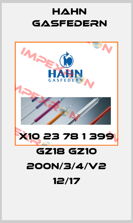 X10 23 78 1 399 GZ18 GZ10 200N/3/4/V2 12/17 Hahn Gasfedern