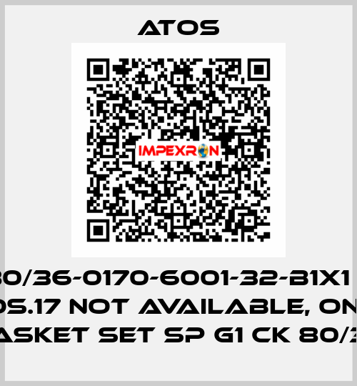 CK-80/36-0170-6001-32-B1X1 for Pos.17 not available, only gasket set SP G1 CK 80/36 Atos