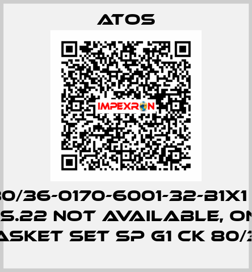 CK-80/36-0170-6001-32-B1X1 for Pos.22 not available, only gasket set SP G1 CK 80/36 Atos