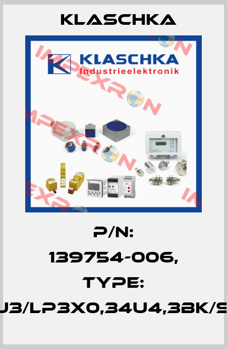P/N: 139754-006, Type: JSM12U3/LP3x0,34u4,3BK/SM12S3 Klaschka
