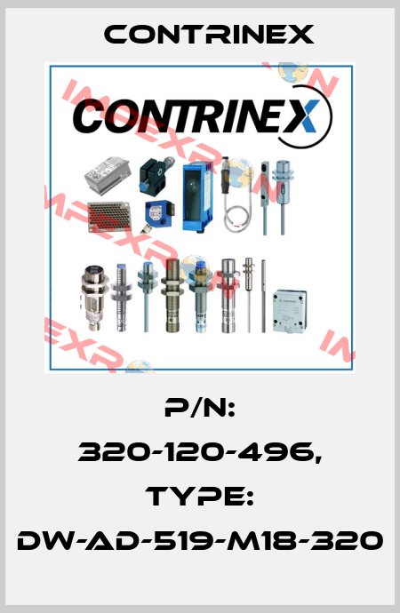p/n: 320-120-496, Type: DW-AD-519-M18-320 Contrinex