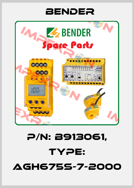 P/N: B913061, Type: AGH675S-7-2000 Bender