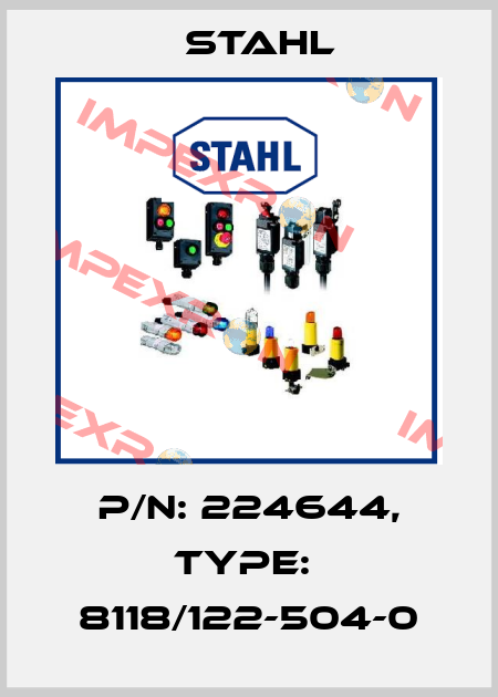 P/N: 224644, Type:  8118/122-504-0 Stahl