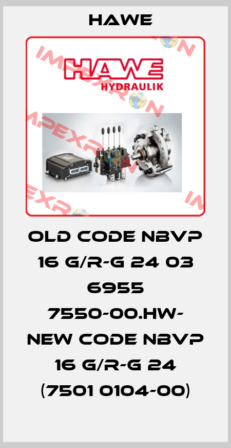 old code NBVP 16 G/R-G 24 03 6955 7550-00.HW- new code NBVP 16 G/R-G 24 (7501 0104-00) Hawe